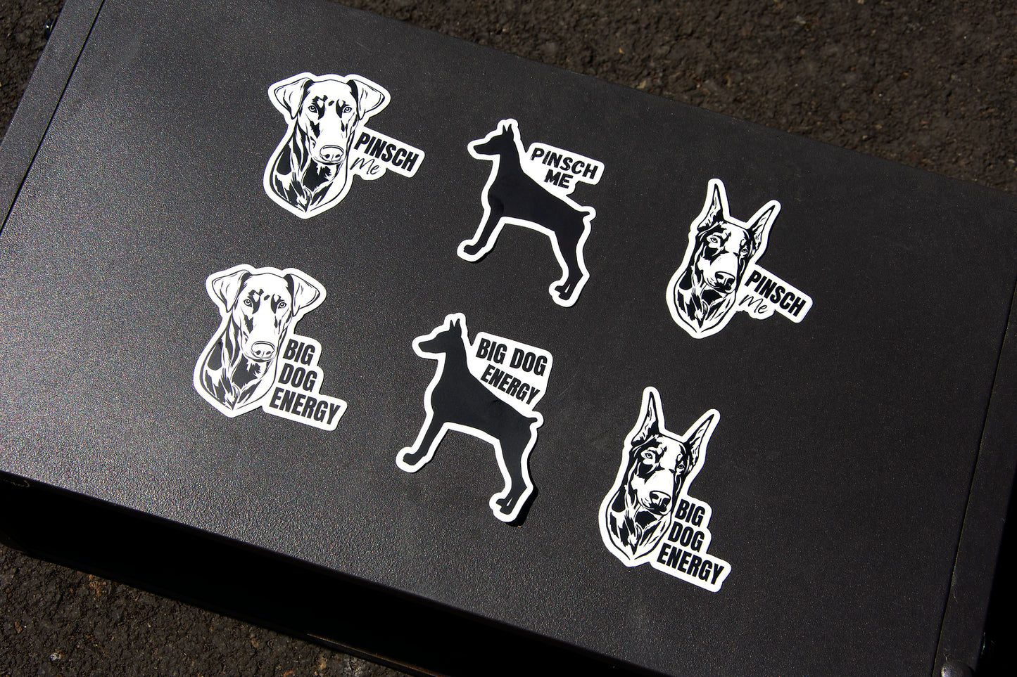 Doberman Print Die Cut Sticker
