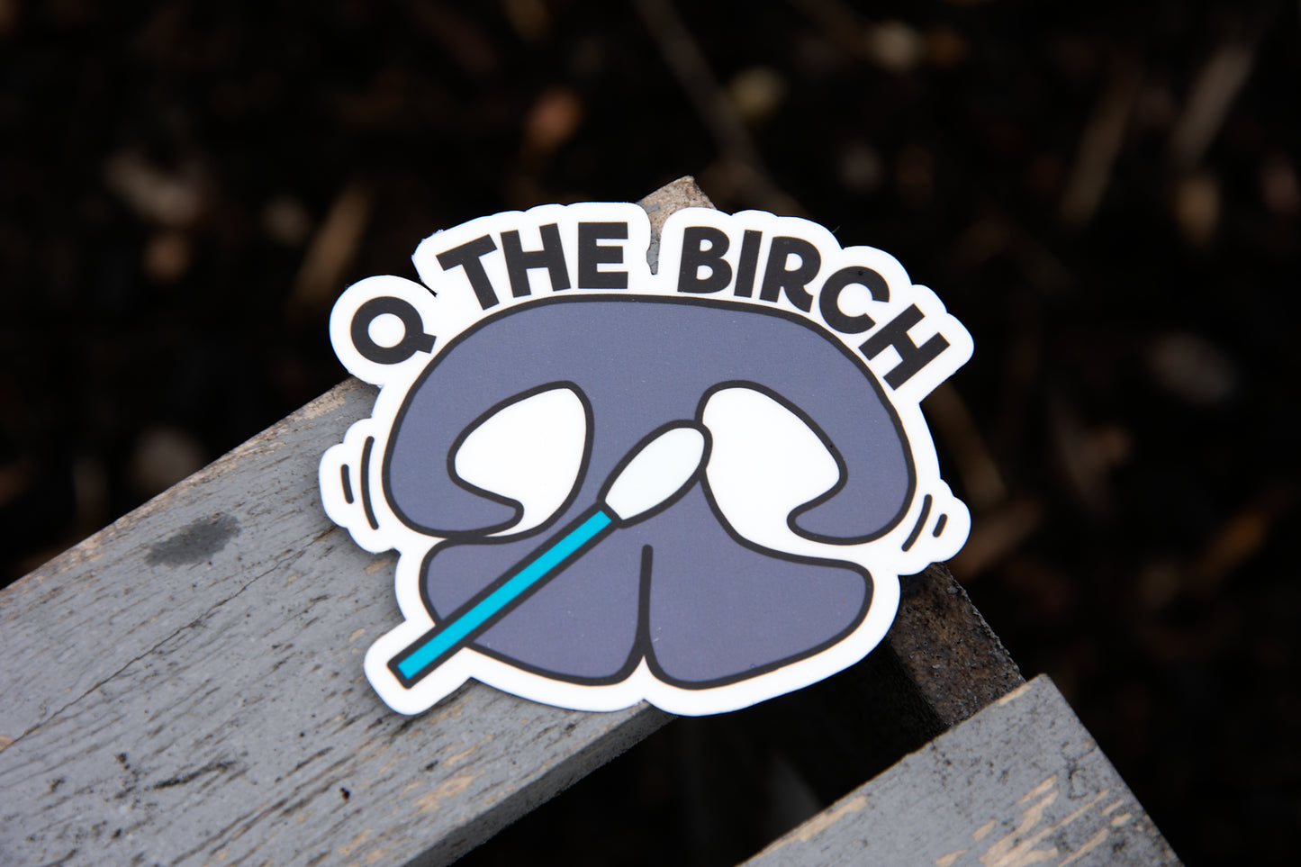 Q the Birch Print Die Cut Sticker