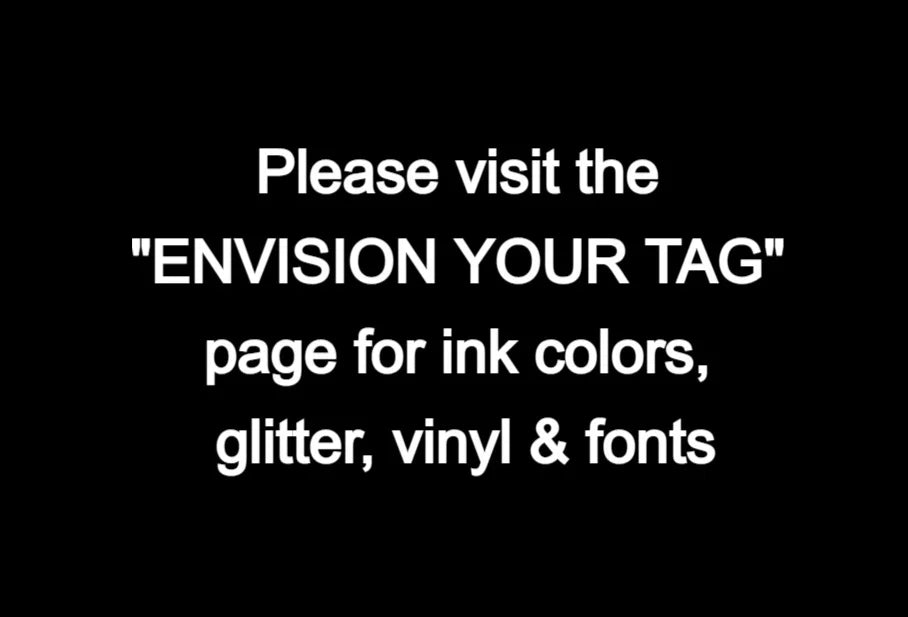 Custom Large Rectangle Ink Tag with Title Charms (Rounded or Flat Edges)