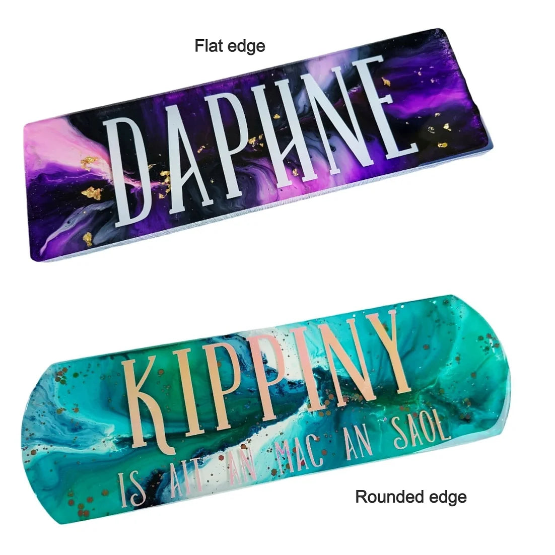 Custom Medium Rectangle Ink Tag (Rounded or Flat Edge)