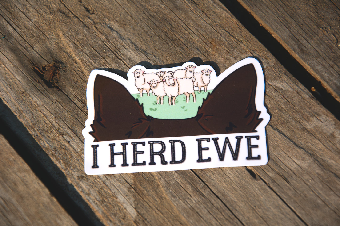 I Herd Ewe Print Die Cut Sticker