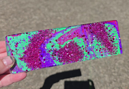 Premade FLAT Medium Rectangle Geode Tag