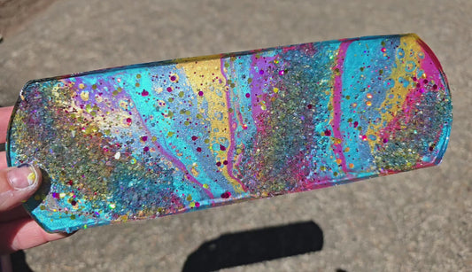 Premade ROUNDED Large Rectangle Geode Tag