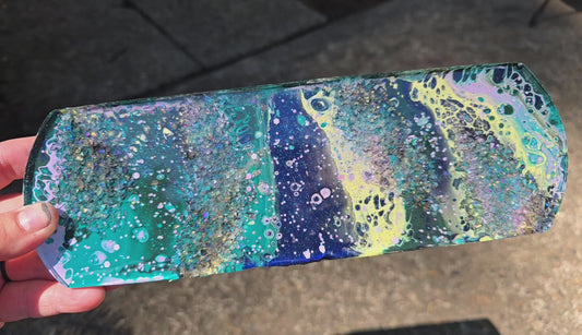 Premade ROUNDED Large Rectangle Geode Tag