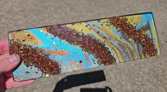Premade FLAT Large Rectangle Geode Tag