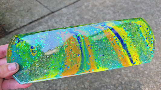 Premade ROUNDED Large Rectangle Geode Tag