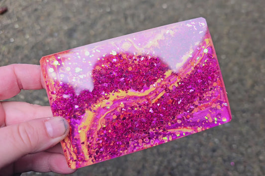 Premade Small Rectangle Geode Tag