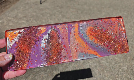 Premade FLAT Large Rectangle Geode Tag