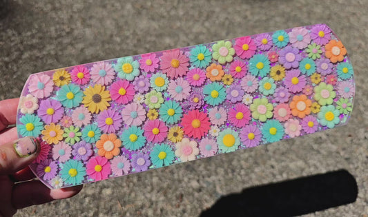 Premade ROUNDED Large Rectangle Floral Tag
