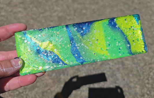 Premade FLAT Medium Rectangle Geode Tag