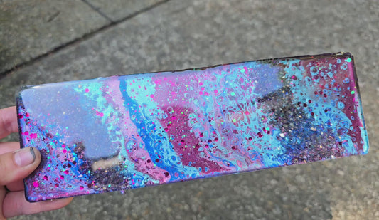 Premade FLAT Large Rectangle Geode Tag