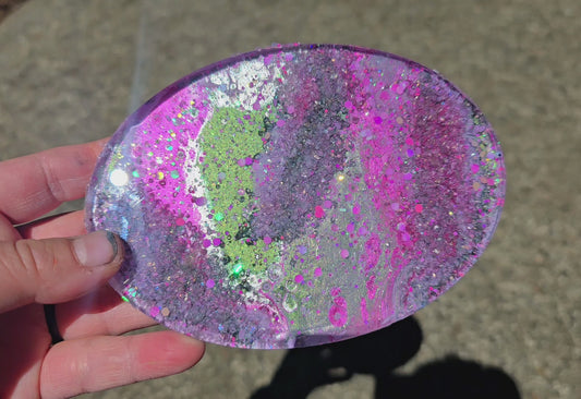 Premade Large Oval Geode Tag