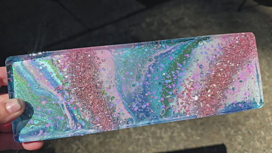 Premade FLAT Large Rectangle Geode Tag